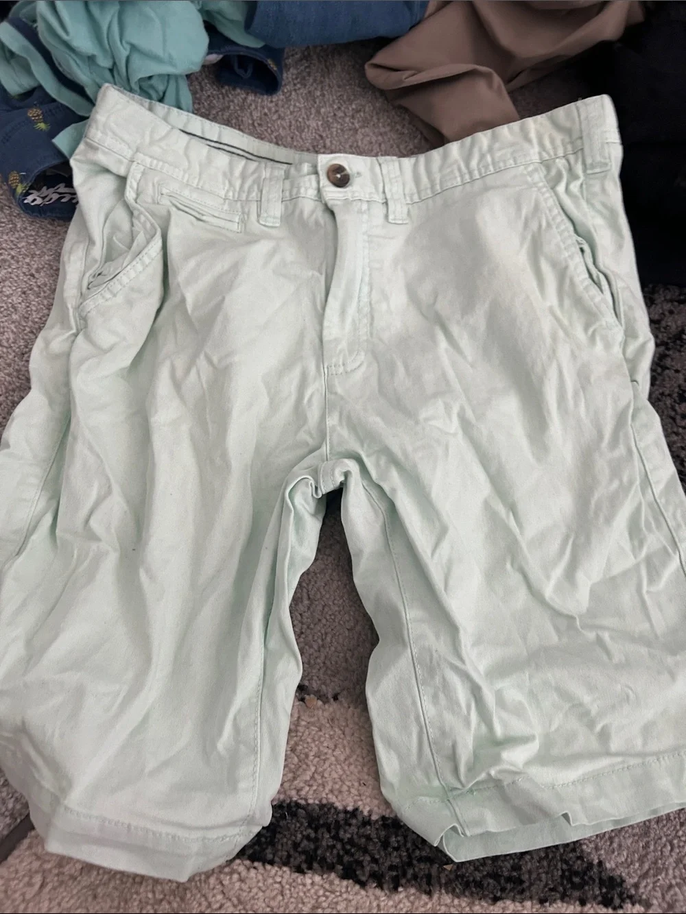 Men's Mint Green Cotton Chino Shorts Size 32